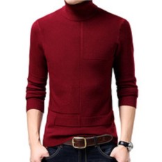 Gabrielle Korean Style Turtleneck For Men - Maroon