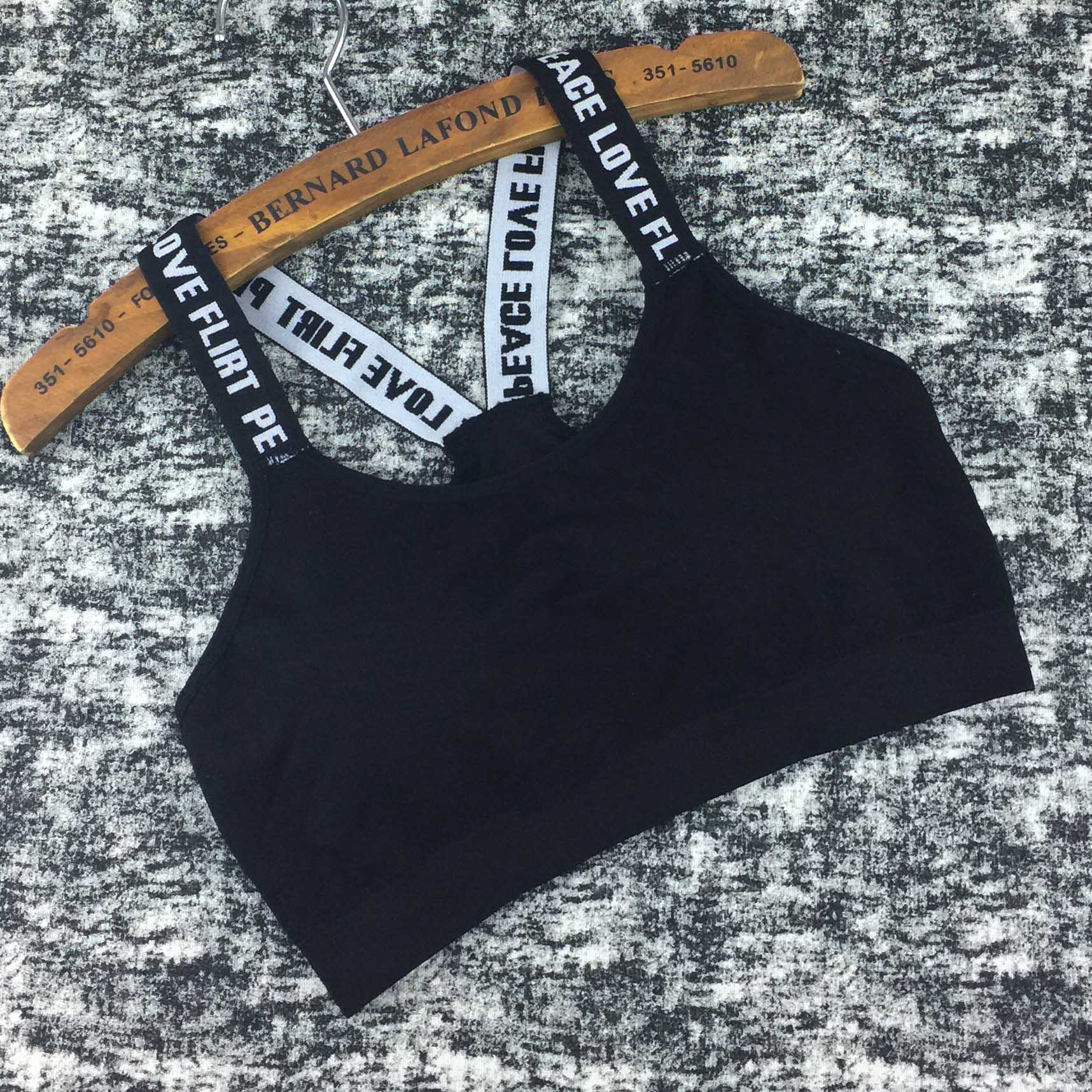 BH Kebugaran Lingerie Bagian Tipis Kumpul Bersama (Hitam)