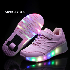 Gadis Modis Sneakers Roda Tahan Lama Tunggal LED Alat Penggulung Luncur Menyala Heelys Terlihat Roda Luncur Sepatu Olahraga Sepatu Sneakers LED bercahaya Alat Penggulung Luncur Heelys Luncur Sepatu Sportsshoes