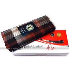 Gajah Duduk Sarung Tenun Eksklusif Premium Muslim Motif Asia - Coklat