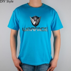 GAME R Medan Tempur WARFACE T-shirt Cotton Lycra Top 11030 Fashion Merek T Shirt Pria Baru DIY Kualitas Biru 2017-Intl