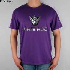 GAME R Medan Tempur WARFACE T-shirt Cotton Lycra Top 11030 Fashion Merek T Shirt Pria Baru DIY Kualitas Ungu 2017-Intl