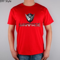 GAME R Medan Tempur WARFACE T-shirt Cotton Lycra Top 11030 Fashion Merek T Shirt Pria Baru DIY Kualitas Merah 2017-Intl