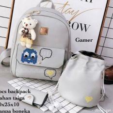 Tas BACKPACK/Ransel/TAS MINI BACKPACK/Tas Anak/Tas 3in1/Tas 4in1/TAS CROS BODY/TAS Drawstring backpack/Tas Messenger/Tas Chanel/Tas Dior/Tas FendI/Tas Louis Vuitton/Tas Prada/Tas Gucci/Tas murah GAMER 3PCS BACKPACK WHITE