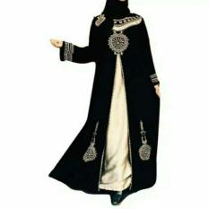Gamis Abaya Bordir Turky Satin Plus Pasmina