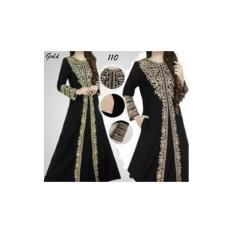 gamis abaya hitam bordir langsung
