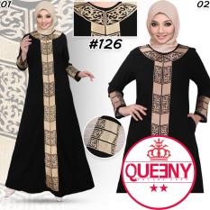 gamis abaya hitam - fashion muslim bordir original jumbo