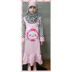 Gamis anak lucu motif polkadot - Size 4 s/d 6 tahun
