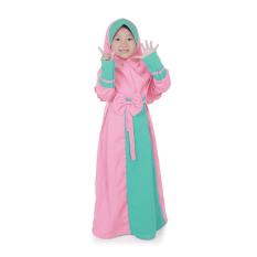 Gamis Anak Perempuan - Kombinasi Warna Peach-Mint