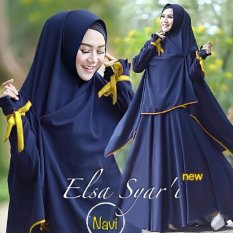 Gamis / Baju / Pakaian Wanita Muslim Elsa Navy