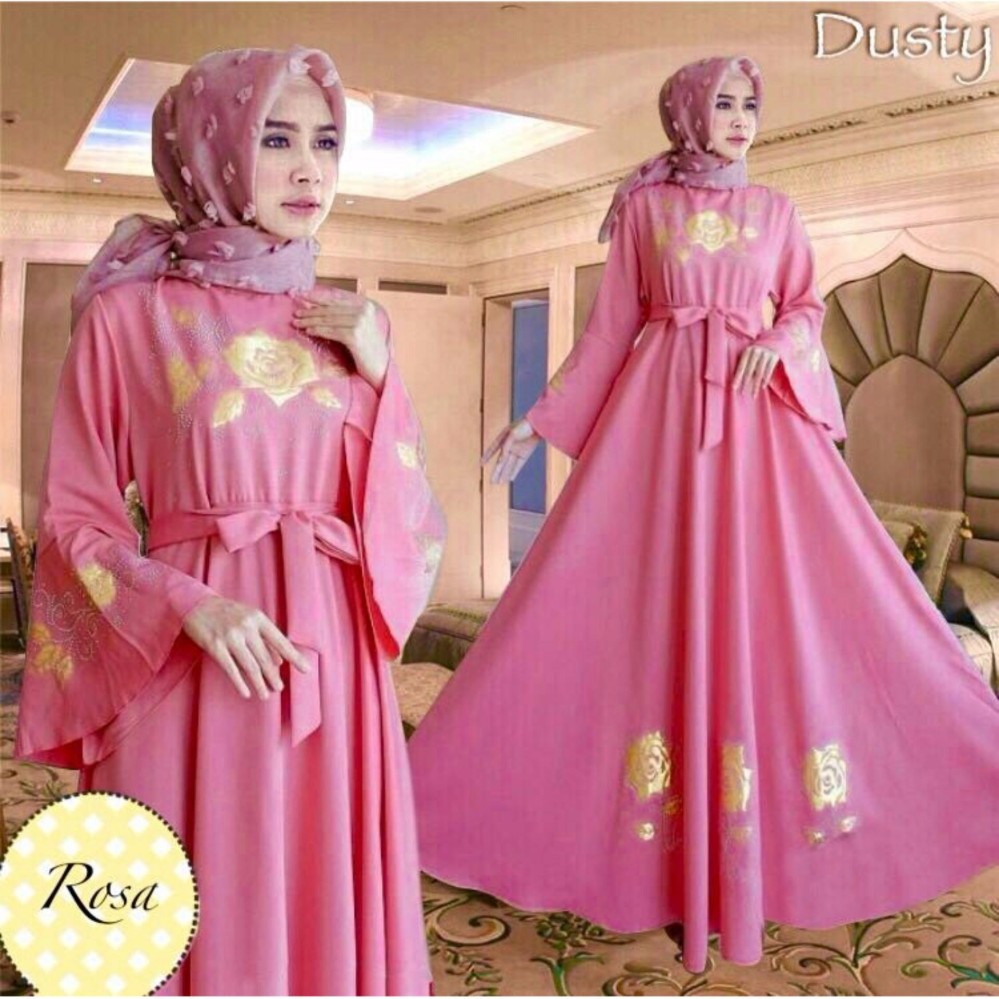 Gamis / Baju / Pakaian Wanita Muslim Rosa Syari