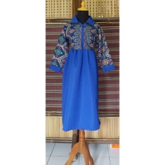 Gamis Batik Anak Bahan Katun Baloteli Warna Biru BAC26