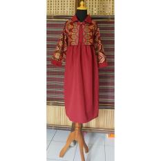 Gamis Batik Anak Bahan Katun Warna Merah BAC26