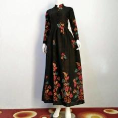 Gamis Batik Bamboo Hitam Halus