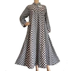 Gamis Batik Syari Motif Parang Kombinasi