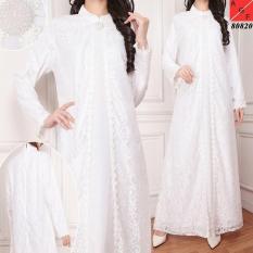 Gamis Brokat Brukat gamis putih Untuk lebaran pesta haji umroh