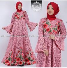 Gamis brukat terompet melati bordir langsung