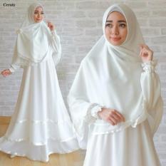 Gamis Ceruti Baju Haji Umroh Polos - White