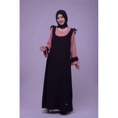 Gamis Dewasa Nibras NB 166 Hitam Putiih Coklat Salem