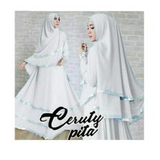gamis dres baju muslim etta syari putih pakaian hijab baju pesta