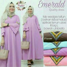 Gamis GA262 aplikasi tenun ulos lengan terompet wolpeach wolfis wolvis