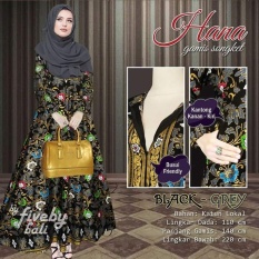 Gamis Hana - Black Grey