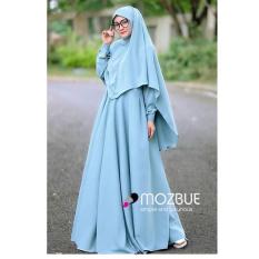 Gamis + Hijab Maori Syari set Blue