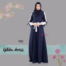Gamis House Of Valisha Gilda Dress Navy - Baju Gamis Wanita Busana