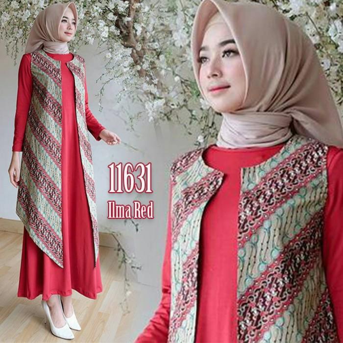 Gamis ILMA red Maxi busana muslim