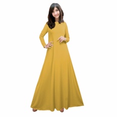 Gamis Jersey Polos Kuning Fit XL