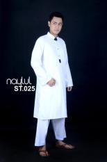 Gamis Jubah Stelan Muslim Pria Naylul ST025 Warna Putih - Baju Koko - Baju Muslim - Fashion Muslim Pria