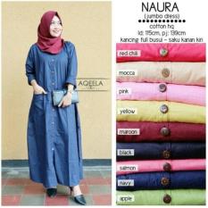 Gamis Jumbo Syari Katun Polos Naura Dress - Gamis Busui