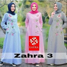 Gamis Katun / Dress Busui / Baju Hijab Motif Bunga : Zahra Dress Strip
