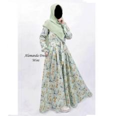 Gamis Katun Jepang ORI Motif ALAMANDA MINT