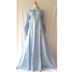 Gamis Katun Jepang Syari Maleeka Polka Dress - Biru Muda