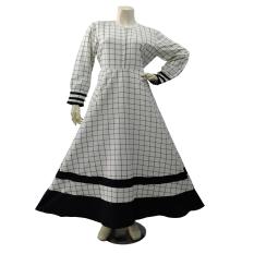 Gamis Katun Kombinasi Baloteli Motif Kotak-Kotak Gamis Busui Promo