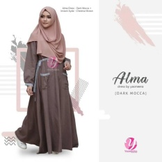 Gamis Katun Supernova Simple Untuk Harian Alma Dress - Dark Brown