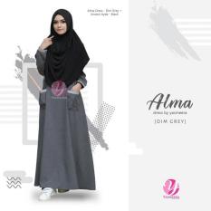 Gamis Katun Supernova Simple Untuk Harian Alma Dress - Dim Grey