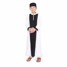 Gamis Koko Anak Laki Laki Cowok Murah Simple Ganteng - Hitam Putih