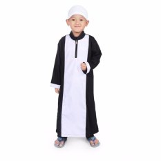 Gamis Koko Anak Laki Laki Cowok Murah Simple Ganteng - Putih Hitam