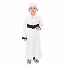 Gamis Koko Anak Laki Laki Cowok Stripe V Murah - Hitam Putih
