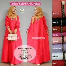 Gamis Long dress maxi wanita muslim polos busui fit XXXL jumbo terra