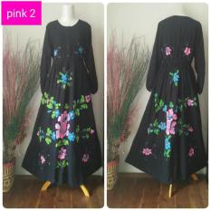 GAMIS LUKIS DASAR HITAM KANCING DEPAN- KARET BELAKANG