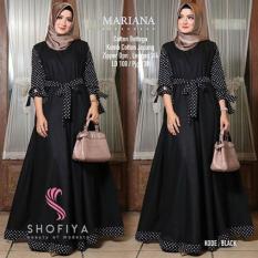 Gamis Mariana Polka Hitam