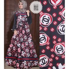 Gamis Maxi Dress Elin Warna Hitam ( Tanpa Pasmina)