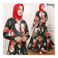 Gamis Maxi Dress Emma11 Warna Hitam (Tanpa Pasmina)