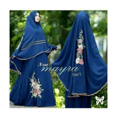 gamis maxi mayra syari biru pakaian wanita hijab pesta baju muslim