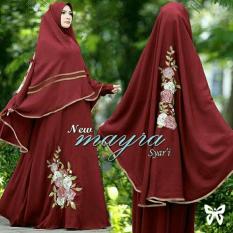Gamis Maxi Mayra Syari Marun Baju Muslim Dres Pesta Wanita