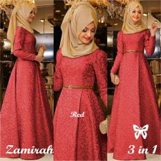 Ladies Fashion Dress Gamis Remaja / Cewek Muslim / Hijab Muslim / Muslim Syari Hijab Syar'i / Busana Muslim / Kebaya Modern Lebaran (Mirahza) SS - Maroon