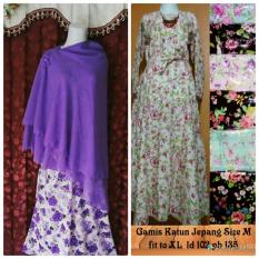 Gamis modern - Gamis Katun Jepang Set Hijab - 2 IN 1 - Ranaya Fashion